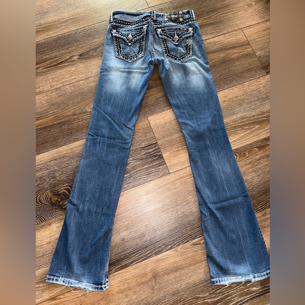 Miss Me Flare Jeans in Distressed Blue - Picture 2 of 2